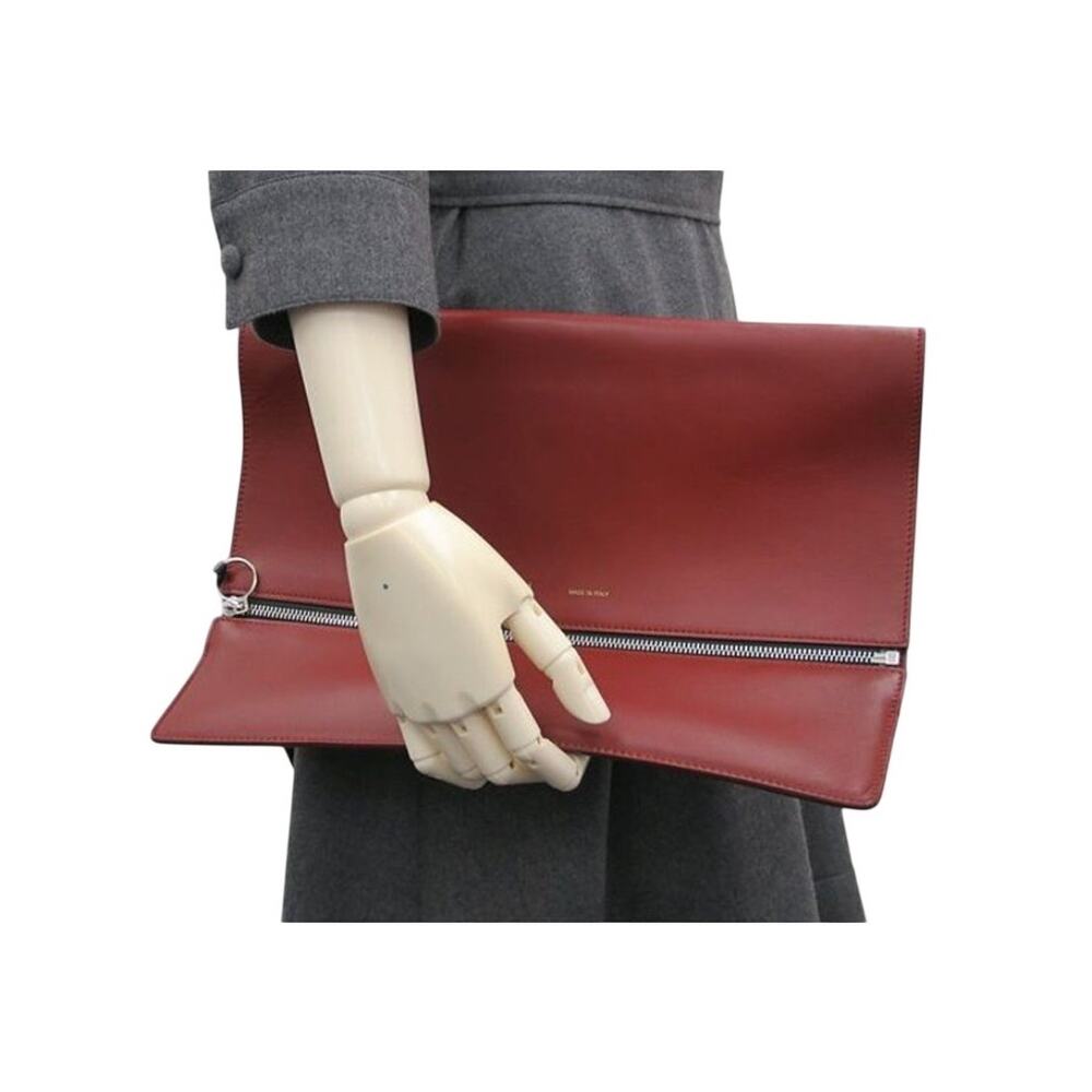 Céline Bordeaux Oversized Zip Clutch Calfskin Bag Phoebe Philo 2012 Authentic